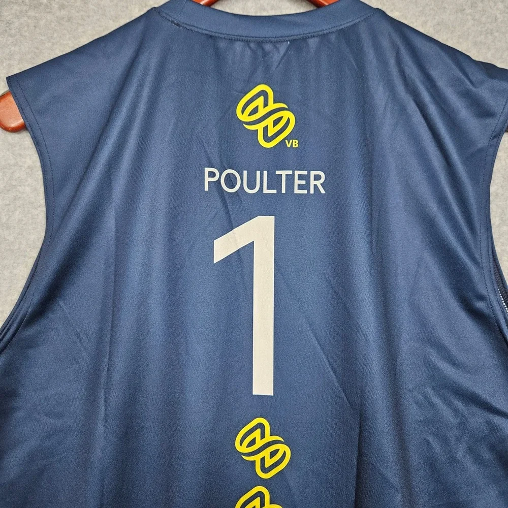 Adidas LOVB Salt Lake Volleyball‎ Jersey Mens XL Poulter 1 Navy Blue Sleeveless